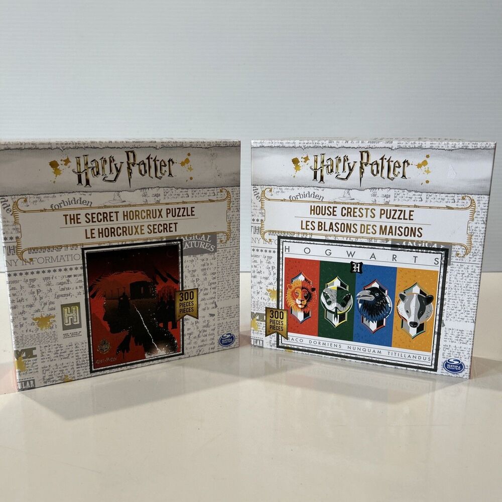 Harry Potter House Crests & The Secret Horcrux Lot of Two 300-Piece Puzzles